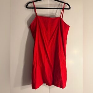 a new day Bright Red linen blend dress